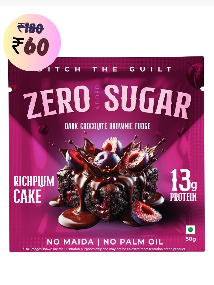 Rich Plum Cake Protein Brownie • 19g Protein • Sugar Free & High Protein • Low Net Carbs - 60g