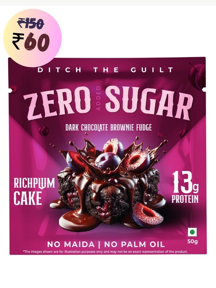 Rich Plum Cake Protein Brownie • 19g Protein • Sugar Free & High Protein • Low Net Carbs - 60g