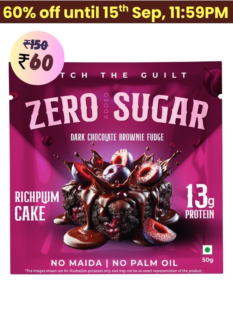 Rich Plum Cake Protein Brownie • 19g Protein • Sugar Free & High Protein • Low Net Carbs - 60g