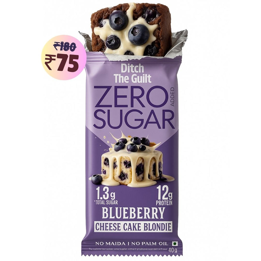 Blueberry Cheese Cake Protein Brownie • 12g Protein • Sugar Free & High Protein • 40g