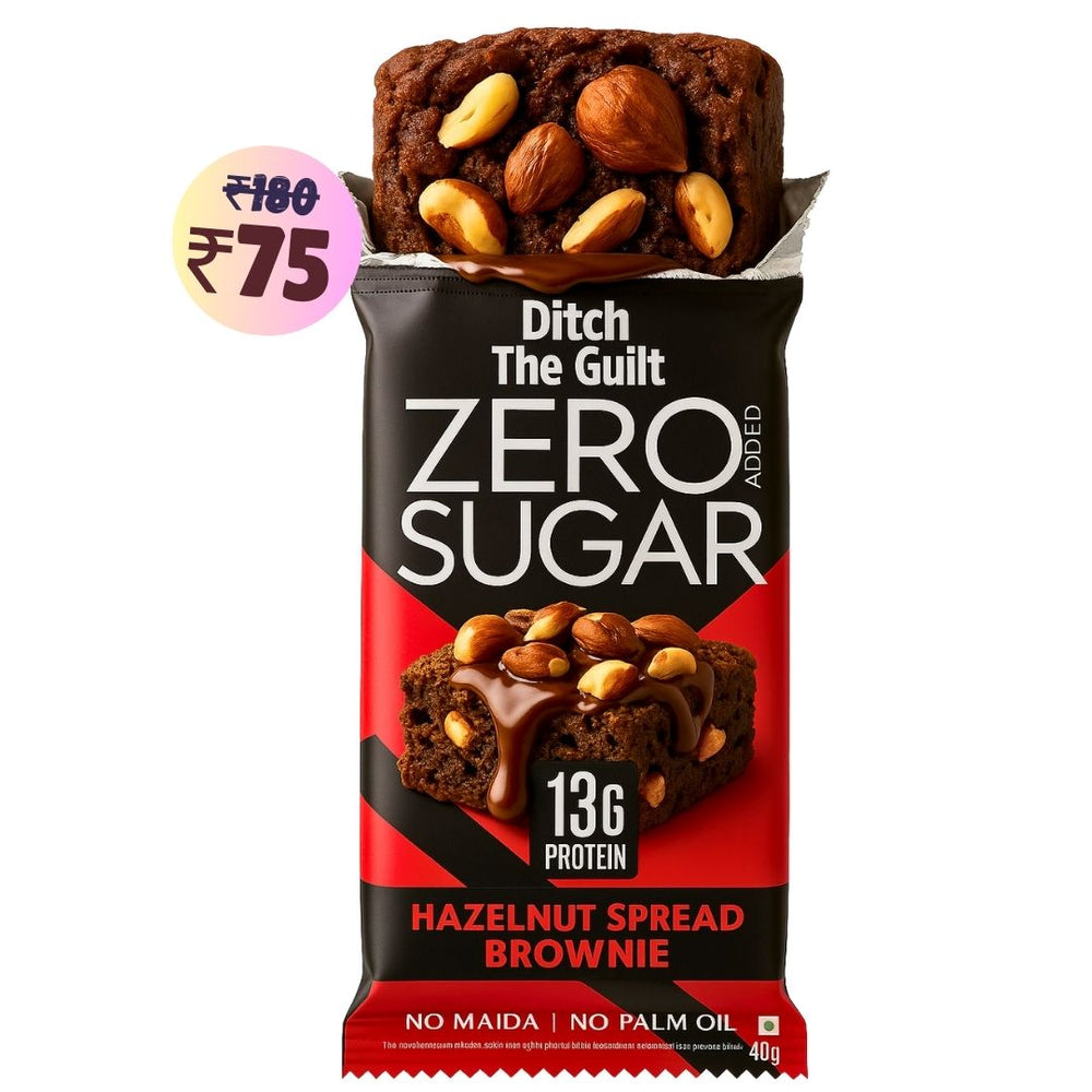Hazelnut Spread Protein Brownie • 13g Protein • Sugar Free & High Protein • 40g