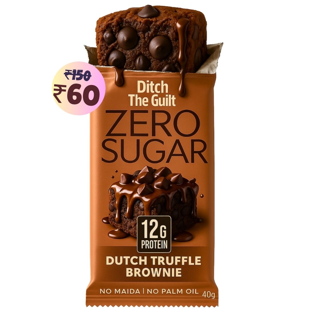 Dutch Truffle Chocolate Protein Brownie • 12g Protein • Sugar Free & High Protein • Low Net Carbs • 40g