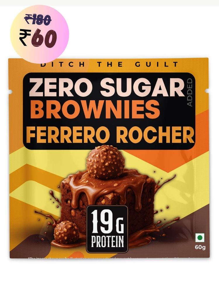 Ferrero Rocher Protein Brownie • 19g Protein • Sugar Free & High Protein • Low Net Carbs • 60g