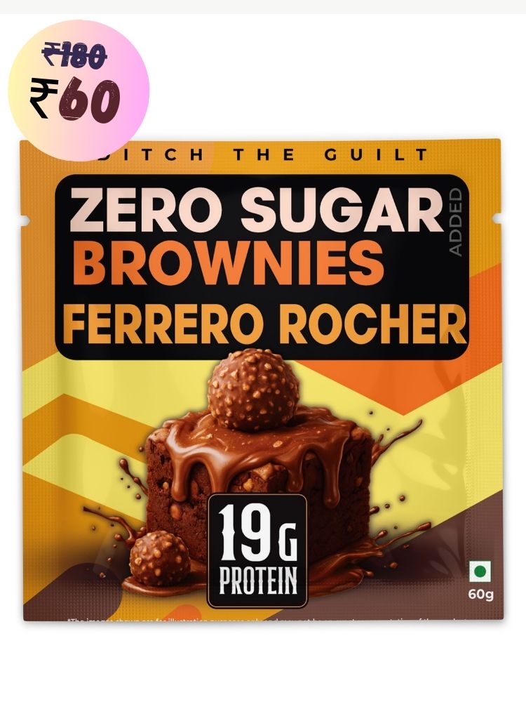 Ferrero Rocher Protein Brownie • 19g Protein • Sugar Free & High Protein • Low Net Carbs • 60g