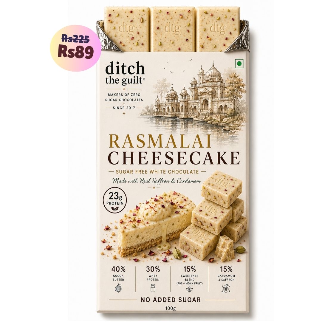 Rasmalai Cheesecake  • 23g Protein • Sugar Free White Chocolate Bar • 100g