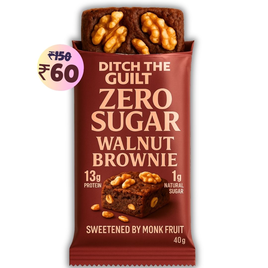 Classic Walnut Protein Brownie • 13g Protein • Sugar Free & High Protein • 40g
