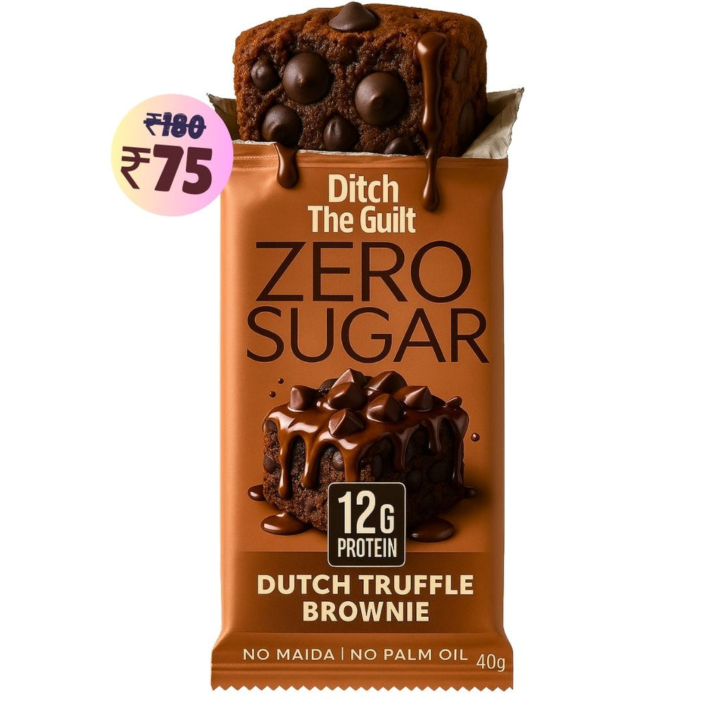 Dutch Truffle Chocolate Protein Brownie • 12g Protein • Sugar Free & High Protein • Low Net Carbs • 40g