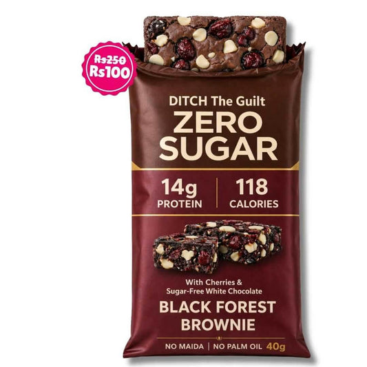 Black Forest • 14g Protein • Sugar Free High Protein Brownies • 40g