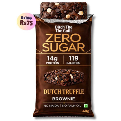 Dutch Truffle • 14g Protein • Sugar Free High Protein Brownies • 40g
