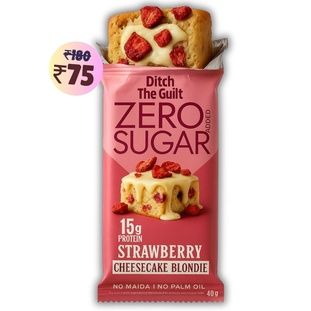 Strawberry Cheesecake Protein Brownie • 15g Protein • Sugar Free & High Protein • Low Net Carbs • 40g