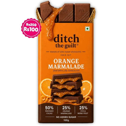 Orange Marmalade (Sugar Free) • Sugar Free Center-Filled Chocolate Bar • 100g