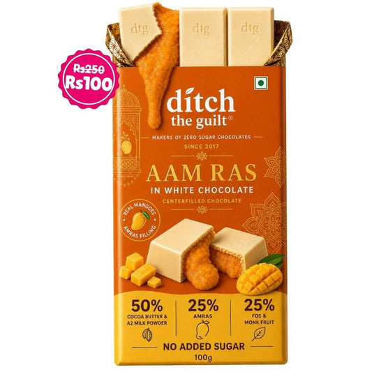 Aam Ras • Sugar Free Center-Filled Chocolate Bar • 100g