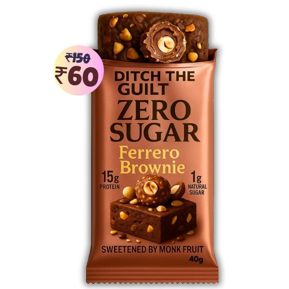 Ferrero Rocher Protein Brownie • 15g Protein • Sugar Free & High Protein • Low Net Carbs • 40g