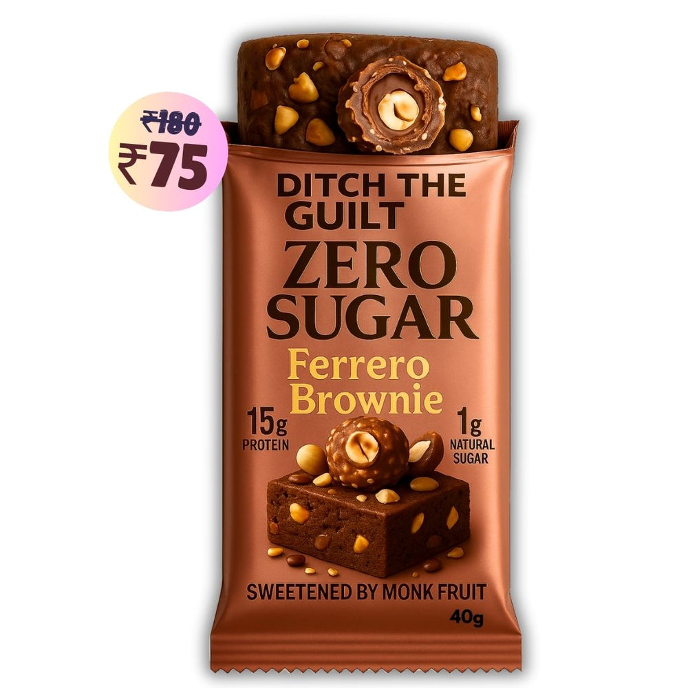 Ferrero Rocher Protein Brownie • 15g Protein • Sugar Free & High Protein • Low Net Carbs • 40g