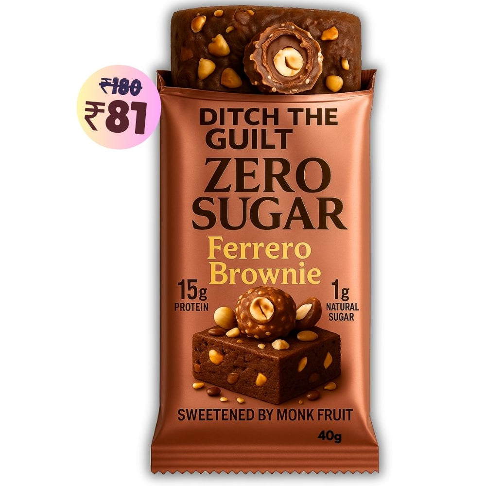Ferrero Rocher Protein Brownie • 15g Protein • Sugar Free & High Protein • Low Net Carbs • 40g