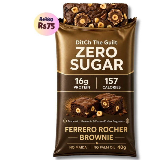 Ferrero Rocher Protein Brownie • 16g Protein • Sugar Free High Protein Brownies • 40g