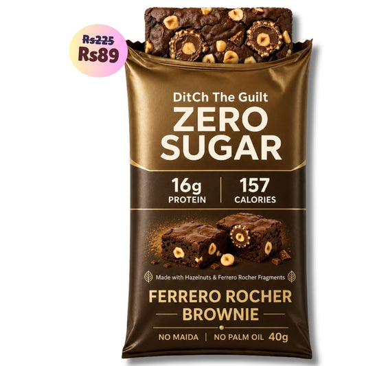 Ferrero Rocher Protein Brownie • 16g Protein • Sugar Free High Protein Brownies • 40g