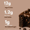Dutch Truffle Chocolate Protein Brownie • 12g Protein • Sugar Free & High Protein • Low Net Carbs • 40g