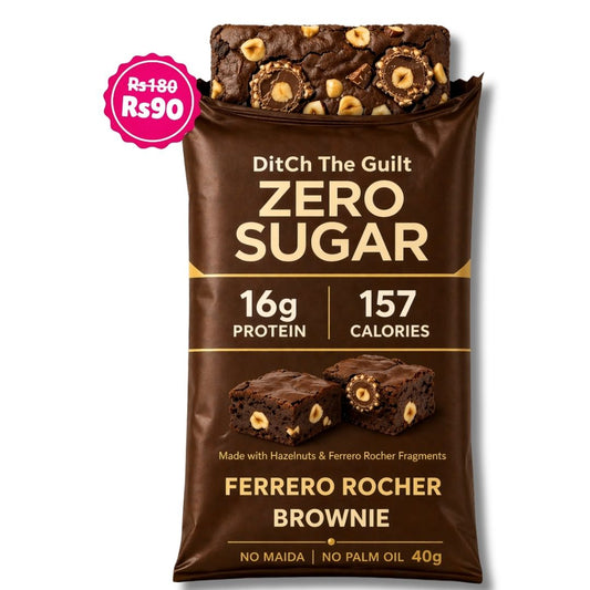 Ferrero Rocher Protein Brownie • 16g Protein • Sugar Free High Protein Brownies • 40g