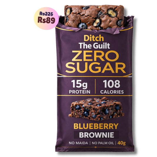 Blueberry Protein Brownie • 15g Protein • Sugar Free High Protein Brownies • 40g
