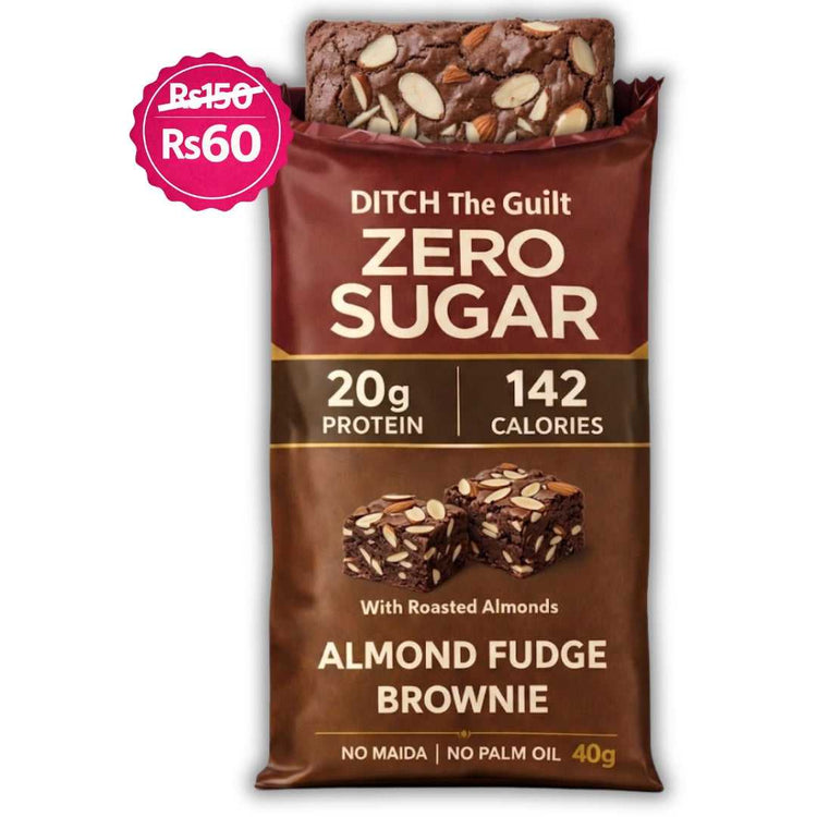 Almond Fudge • 20g Protein • Sugar Free High Protein Brownies • 40g