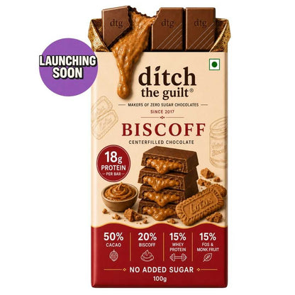 Biscoff • 18g Protein • Sugar Free Center-Filled Chocolate Bar • 100g (Launching Soon)