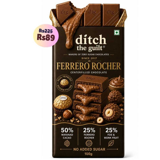 Ferrero Rocher  • Sugar Free Center-Filled Chocolate Bar • 100g