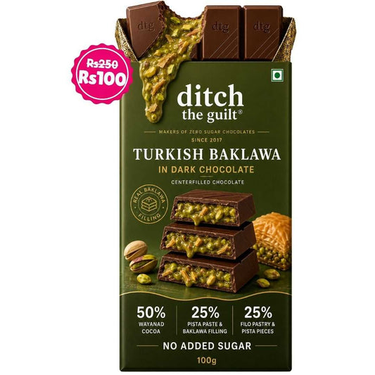 Turkish Baklava  • Sugar Free Center-Filled Chocolate Bar • 100g