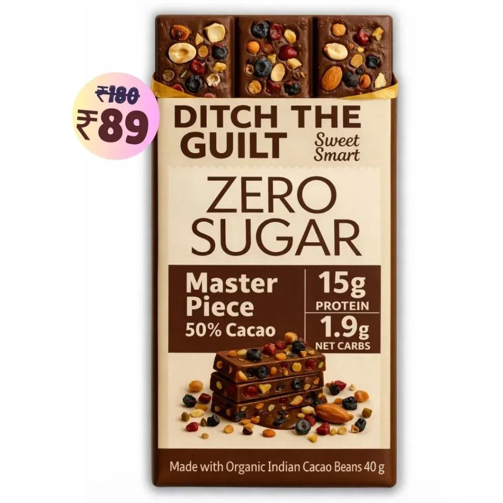 Master Piece Dark Chocolate • 15g Protein • Sugar Free & High Protein • 40g - Ditch The Guilt