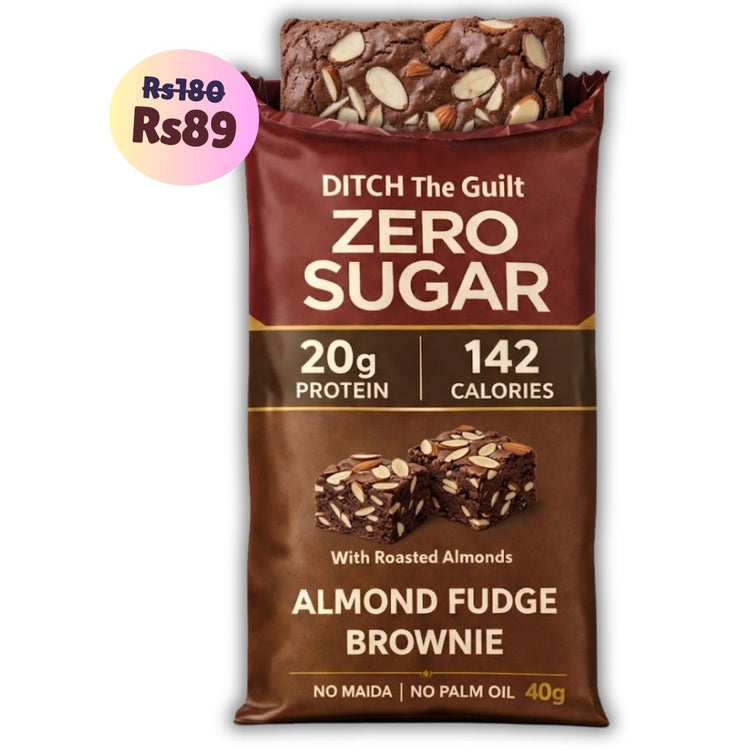 Almond Fudge • 20g Protein • Sugar Free High Protein Brownies • 40g