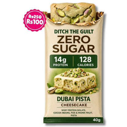 Dubai Pista Protein Cheesecake • 14g Protein • Sugar Free High Protein Cheesecake• 40g