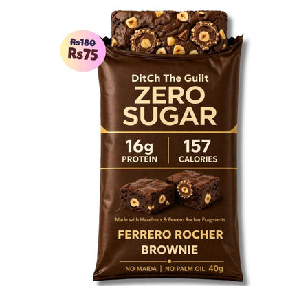 Ferrero Rocher Protein Brownie • 16g Protein • Sugar Free High Protein Brownies • 40g