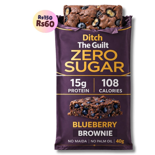 Blueberry Protein Brownie • 15g Protein • Sugar Free High Protein Brownies • 40g
