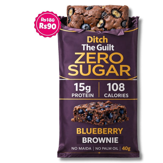 Blueberry Protein Brownie • 15g Protein • Sugar Free High Protein Brownies • 40g