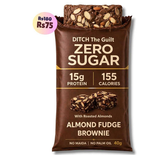 Almond Fudge • 15g Protein • Sugar Free High Protein Brownies • 40g