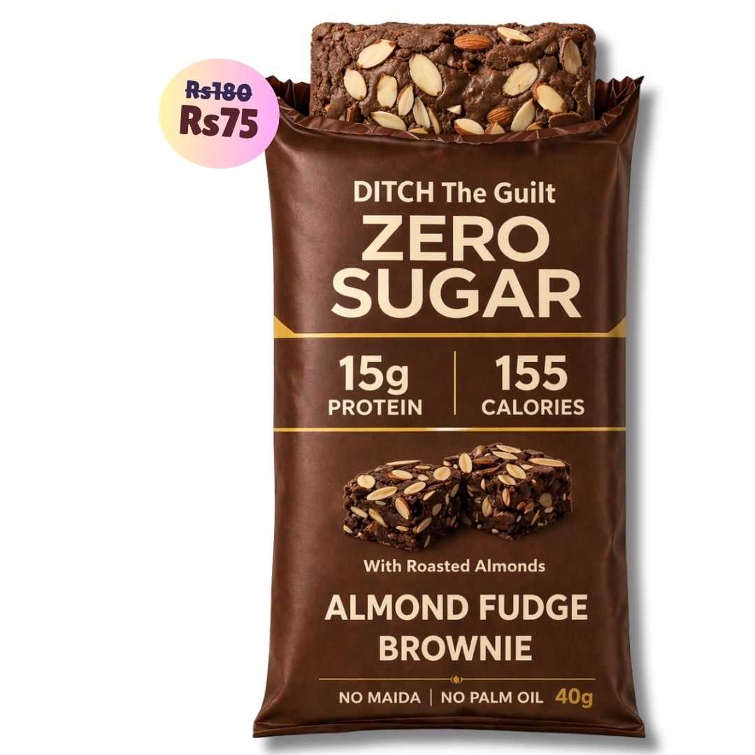Almond Fudge • 15g Protein • Sugar Free High Protein Brownies • 40g