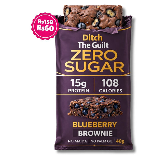 Blueberry Protein Brownie • 15g Protein • Sugar Free High Protein Brownies • 40g