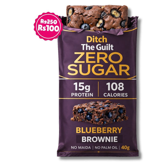 Blueberry Protein Brownie • 15g Protein • Sugar Free High Protein Brownies • 40g