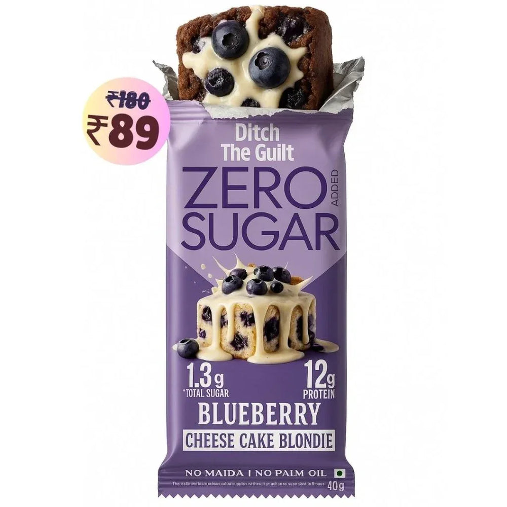 Blueberry Protein Brownie • 12g Protein • Sugar Free & High Protein • 40g - Ditch The Guilt