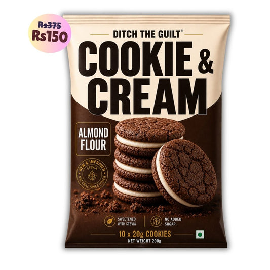 Cookie And Cream (10x20g Cookies) • Sugar-Free Almond Flour Cookies • 200g (10x20g Cookies)