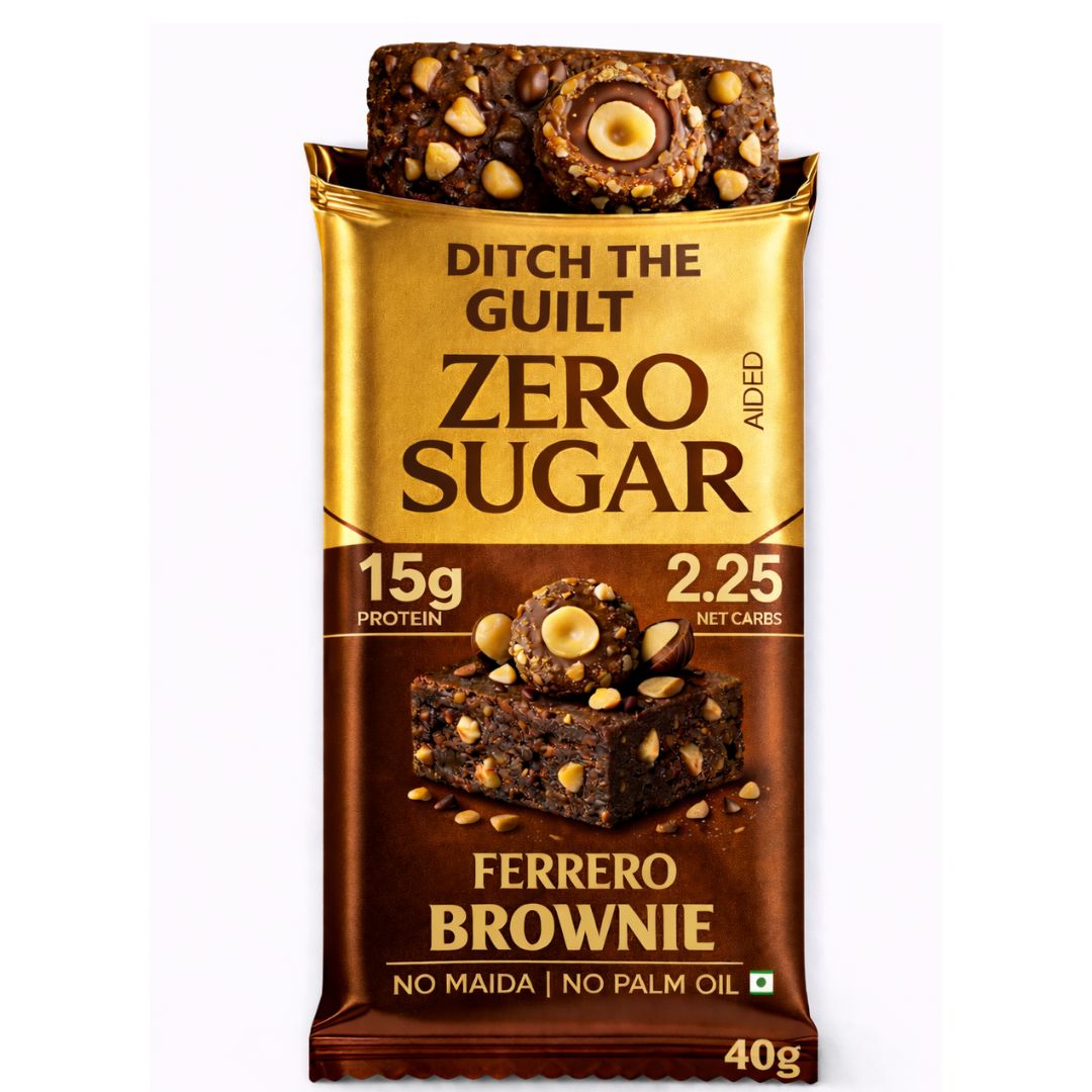 Ferrero Protein Brownie • 15g Protein • Sugar Free High Protein Brownies • 40g