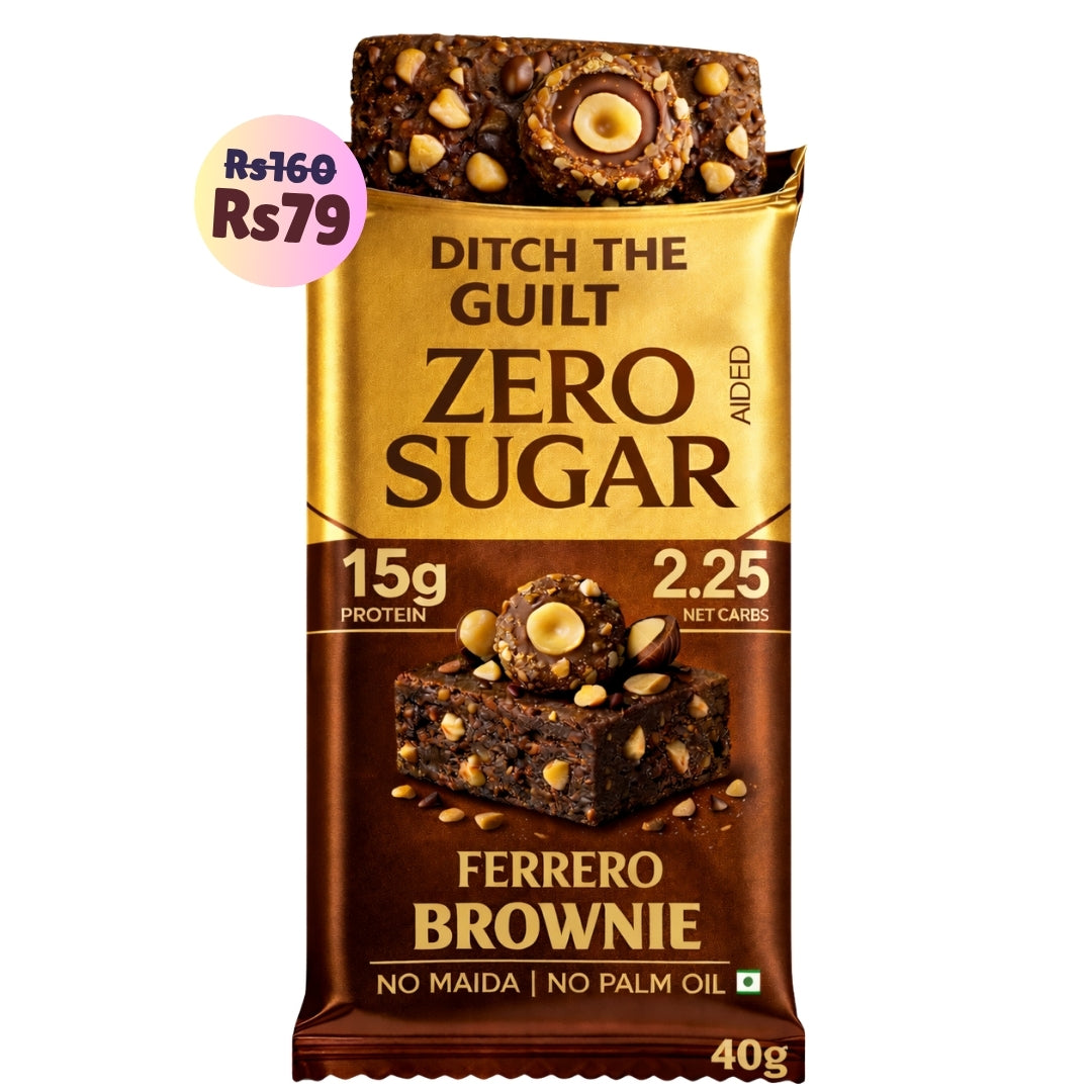 Ferrero Protein Brownie • 15g Protein • Sugar Free High Protein Brownies • 40g