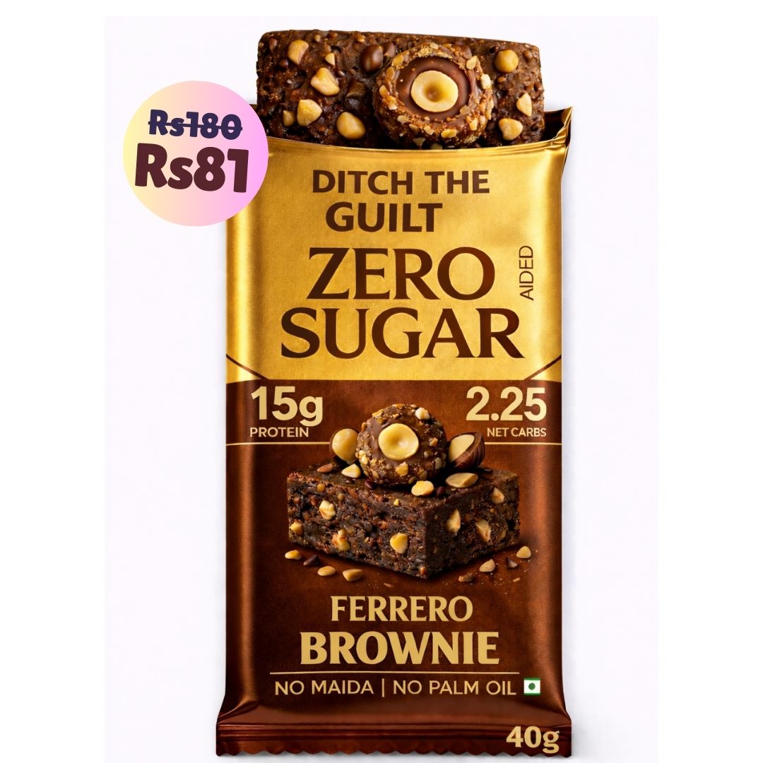 Ferrero Protein Brownie • 15g Protein • Sugar Free High Protein Brownies • 40g