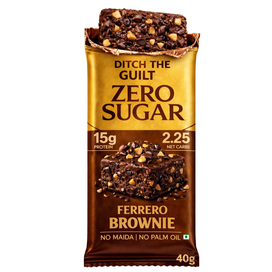 Ferrero Protein Brownie • 15g Protein • Sugar Free High Protein Brownies • 40g