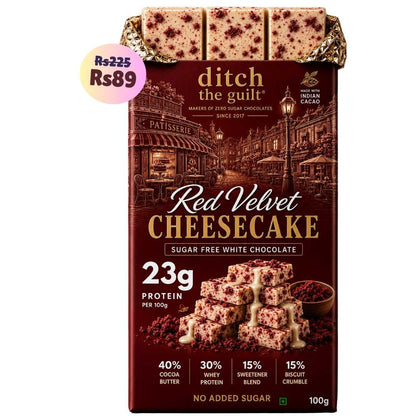 Red Velvet Cheesecake • 23g Protein • Sugar Free White Chocolate Bar • 100g