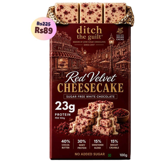 Red Velvet Cheesecake • 23g Protein • Sugar Free White Chocolate Bar • 100g