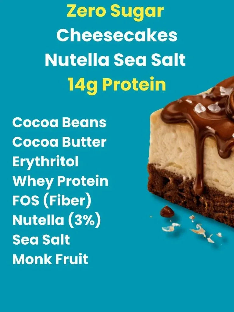 Nutella & Sea Salt Protein Brownie • 14g Protein • Sugar Free & High Protein • Low Net Carbs • 40g - Ditch The Guilt