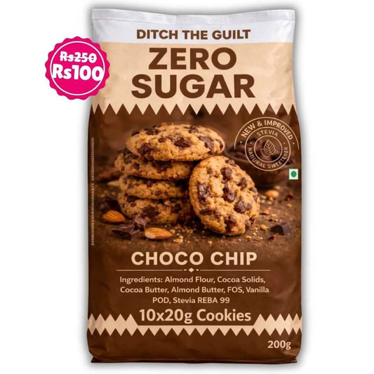 Choco Chip Cookies (10x20g Cookies) • Sugar-Free Almond Flour Cookies • 200g (10x20g Cookies)