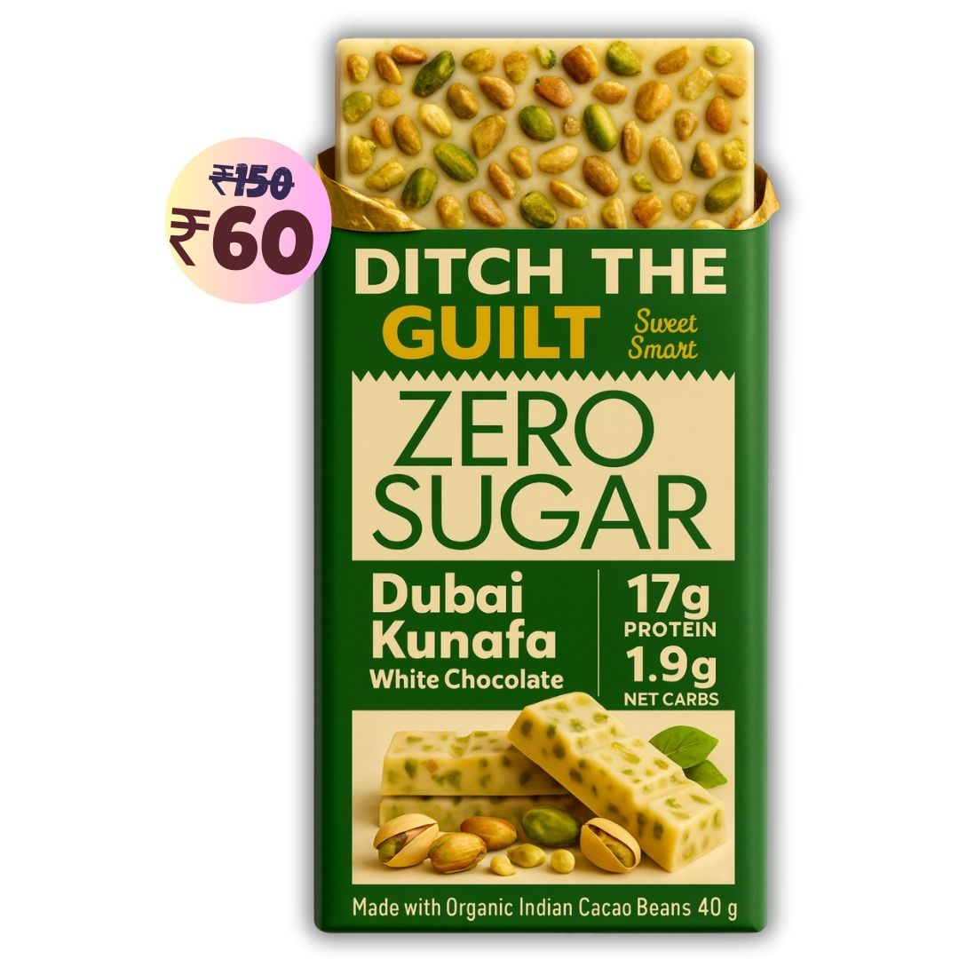 Dubai Kunafa Cheese Cake • 17g protein • Sugar Free Dark Chocolate • 40g bar