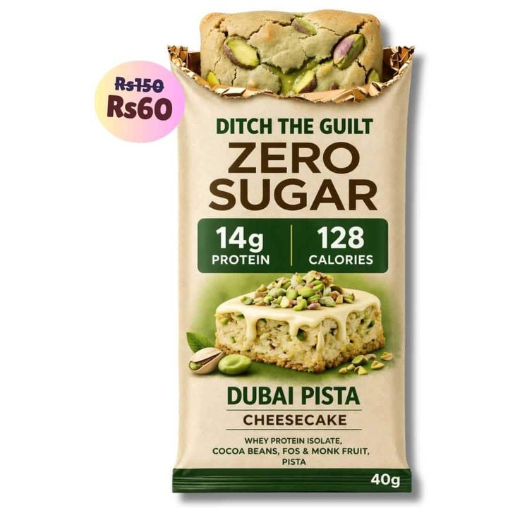 Dubai Pista Protein Cheesecake • 14g Protein • Sugar Free High Protein Cheesecake• 40g